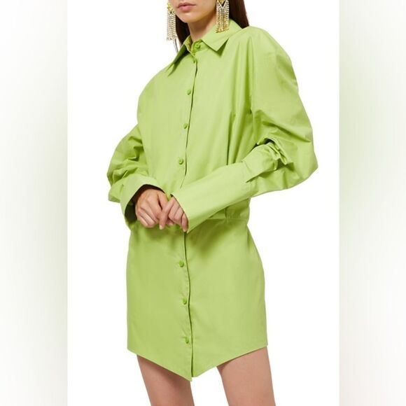 THE ATTICO NWT Silvye Mini Dress In Pistache Size 38 MSRP $980 - Picture 1 of 16